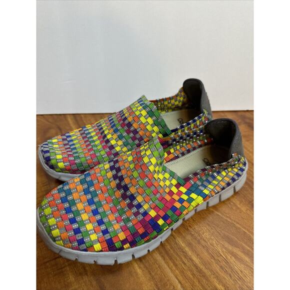 Corkys Joann Featherlite SlipOn Comfort Sneaker Rainbow Stretch Weave Women‎ 9 - Picture 2 of 16
